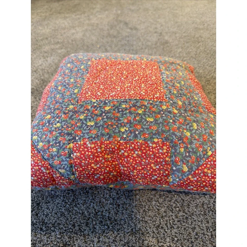Vtg Quilt Square Homemade Pillow 14